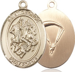 [7040KT7] 14kt Gold Saint George Paratrooper Medal