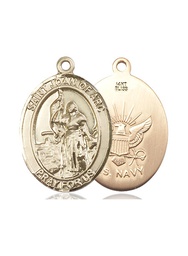 [7053KT6] 14kt Gold Saint Joan of Arc Navy Medal