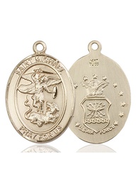 [7076KT1] 14kt Gold Saint Michael Air Force Medal