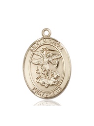 [7076KT7] 14kt Gold Saint Michael Paratrooper Medal