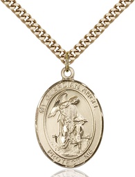 [7118GF7/24G] 14kt Gold Filled Guardian Angel Paratrooper Pendant on a 24 inch Gold Plate Heavy Curb chain