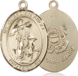 [7118KT3] 14kt Gold Guardian Angel Coast Guard Medal
