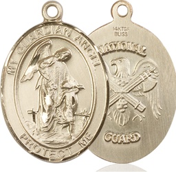 [7118KT5] 14kt Gold Guardian Angel National Guard Medal