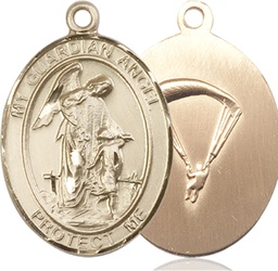 [7118KT7] 14kt Gold Guardian Angel Paratrooper Medal