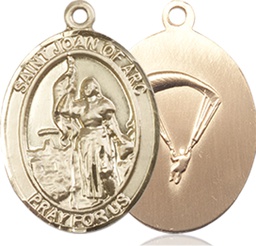 [8053KT7] 14kt Gold Saint Joan of Arc Paratrooper Medal