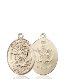 [8076KT2] 14kt Gold Saint Michael Army Medal