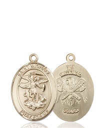 [8076KT5] 14kt Gold Saint Michael National Guard Medal