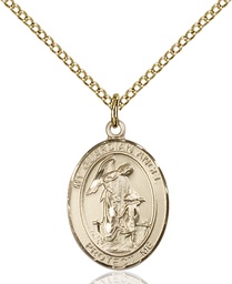 [8118GF7/18GF] 14kt Gold Filled Guardian Angel Paratrooper Pendant on a 18 inch Gold Filled Light Curb chain