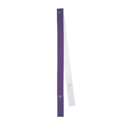 [#W8] Purple/White Stole