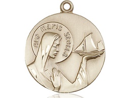[4232KT] 14kt Gold Our Lady Star of the Sea Medal