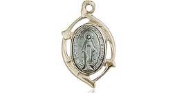 [4258MKT] 14kt Gold Miraculous Leaf Medal