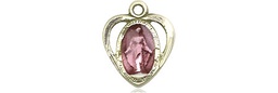 [5401EPKT] 14kt Gold Miraculous Heart w/Epoxy Medal