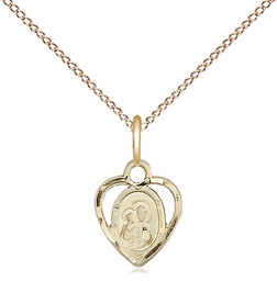 [5410GF/18GF] 14kt Gold Filled Our Lady of Perpetual Health Pendant on a 18 inch Gold Filled Light Curb chain