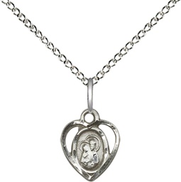 [5410SS/18SS] Sterling Silver Our Lady of Perpetual Health Pendant on a 18 inch Sterling Silver Light Curb chain