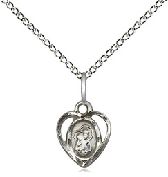 [5410SS/18SS] Sterling Silver Our Lady of Perpetual Health Pendant on a 18 inch Sterling Silver Light Curb chain