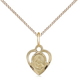 [5412GF/18GF] 14kt Gold Filled Our Lady of la Salette Pendant on a 18 inch Gold Filled Light Curb chain