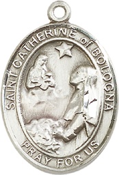 [7354SS] Sterling Silver Saint Catherine of Bologna Medal