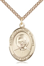 [7362GF/24GF] 14kt Gold Filled Saint Josemaria Escriva Pendant on a 24 inch Gold Filled Heavy Curb chain