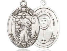 [7366SS] Sterling Silver Divine Mercy Medal