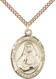 [7371GF/24GF] 14kt Gold Filled Saint Rose Philippine Pendant on a 24 inch Gold Filled Heavy Curb chain