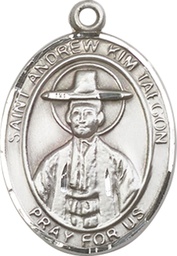 [7373SS] Sterling Silver Saint Andrew Kim Taegon Medal