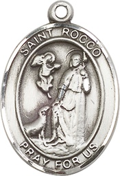 [7377SS] Sterling Silver Saint Rocco Medal