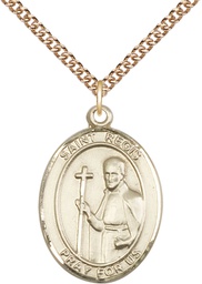 [7380GF/24GF] 14kt Gold Filled Saint Regis Pendant on a 24 inch Gold Filled Heavy Curb chain