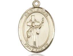 [7381GF] 14kt Gold Filled Saint Aidan of Lindesfarne Medal