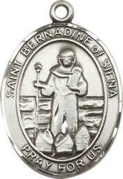 [7387SS] Sterling Silver Saint Bernadine of Sienna Medal