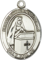 [7390SS] Sterling Silver Blessed Emilee Doultremont Medal