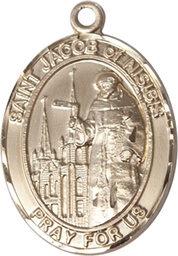 [7392GF] 14kt Gold Filled Saint Jacob of Nisibis Medal