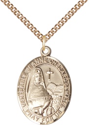 [7401GF/24GF] 14kt Gold Filled Jeanne Chezard de Matel Pendant on a 24 inch Gold Filled Heavy Curb chain