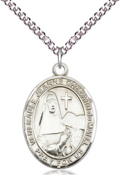 [7401SS/24SS] Sterling Silver Jeanne Chezard de Matel Pendant on a 24 inch Sterling Silver Heavy Curb chain