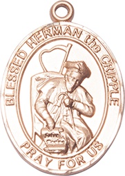 [7403GF] 14kt Gold Filled Blessed Herman the Cripple Medal