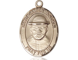 [7412GF] 14kt Gold Filled Saint Damien of Molokai Medal