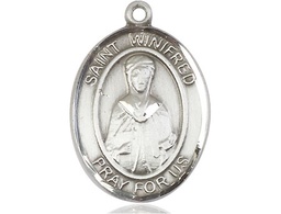[7419SS] Sterling Silver Saint Winifred of Wales Medal