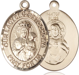 [7421GF] 14kt Gold Filled Our Lady of Czestochowa Medal