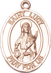 [7422GF] 14kt Gold Filled Saint Lucy Medal