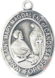 [7429SS] Sterling Silver Saint Mary Magdalene of Canossa Medal