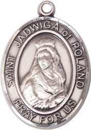 [7434SS] Sterling Silver Saint Jadwiga of Poland Medal