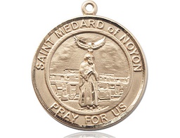 [7444RDKT] 14kt Gold Saint Medard of Noyon Medal