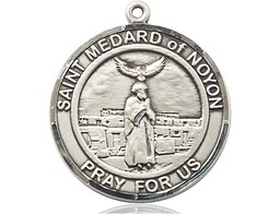 [7444RDSS] Sterling Silver Saint Medard of Noyon Medal