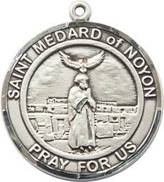 [7444RDSS] Sterling Silver Saint Medard of Noyon Medal