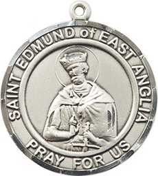 [7445RDSS] Sterling Silver Saint Edmund of East Anglia Medal