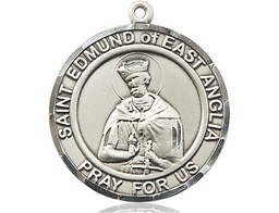 [7445RDSS] Sterling Silver Saint Edmund of East Anglia Medal