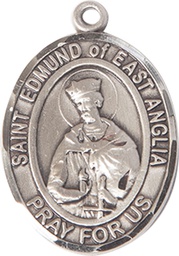 [7445SS] Sterling Silver Saint Edmund of East Anglia Medal