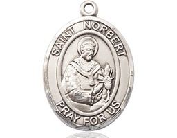 [7447SS] Sterling Silver Saint Norbert of Xanten Medal