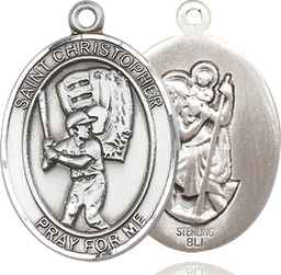 [7500SS] Sterling Silver Saint Christopher Baseball Medal