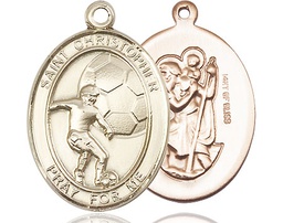 [7503GF] 14kt Gold Filled Saint Christopher Soccer Medal