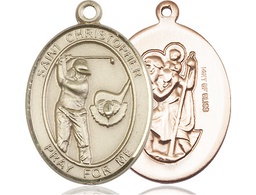 [7506GF] 14kt Gold Filled Saint Christopher Golf Medal